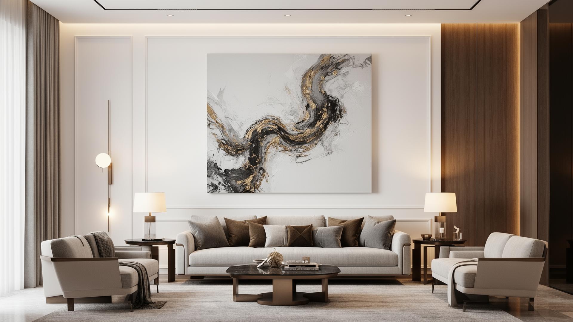 Luxury canvas art in living room
