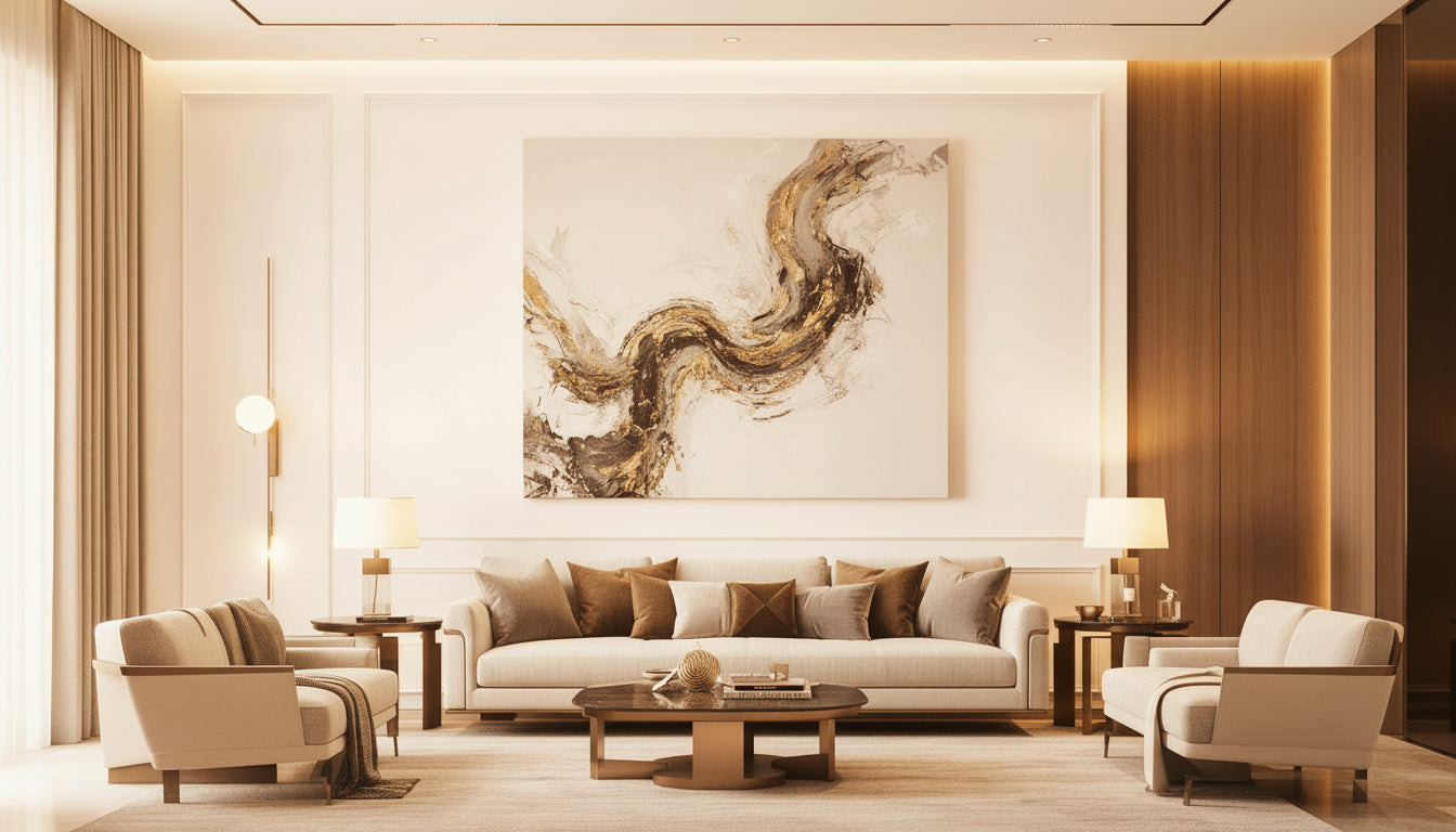 Luxury canvas art in living room